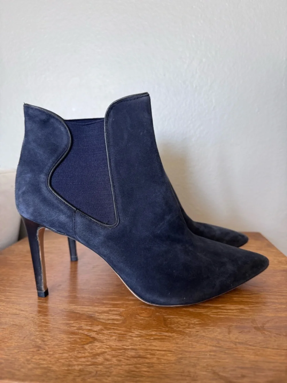 Tory Burch Dorset Blue Suede Booties Size 9